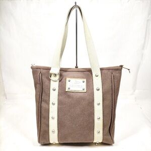 Authentic Louis Vuitton   Antigua Cabas MM Brown Canvas